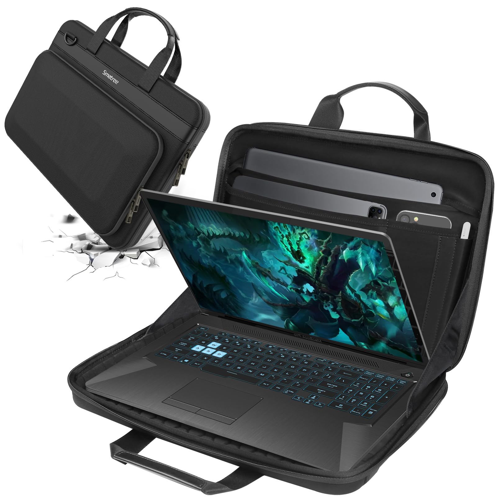 Smatree Heavy Duty Hard Case Compatible for 18 inch Alienware 18 Area-51/m18 R2/m18 Gaming Laptop, 18 inch Acer Predator Helios 18/Neo 18 Gaming Laptop, for 17 inch Acer Predator Triton 17 X (A800XL)