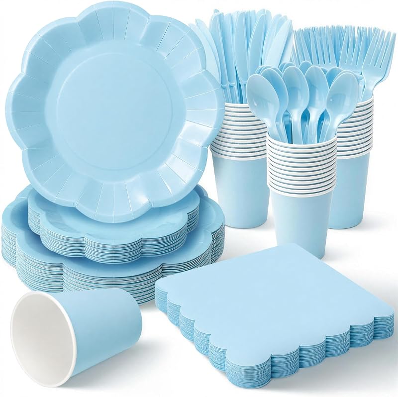 Vyntra Blue Scalloped Paper Plates Deal: Save $13.xx at Amazon