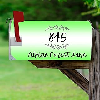 VWAQ Customized Mailbox Address Magnetic Cover - Plain Personalized Mailbox Decor - PMBM5 (Green)