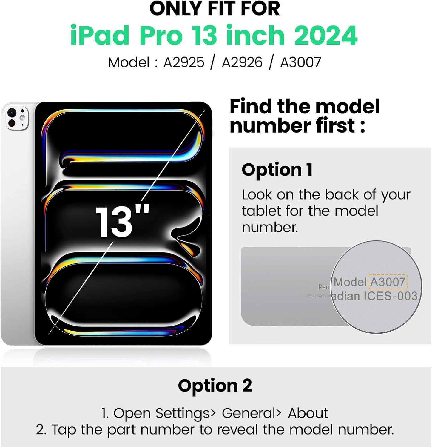 SEYMAC Case for iPad Pro 13 Inch M4 2024, Heavy Duty Shockproof Protective Case with Screen Protector, 360° Rotating Stand, Hand/Shoulder Strap and Pen Holder, Black