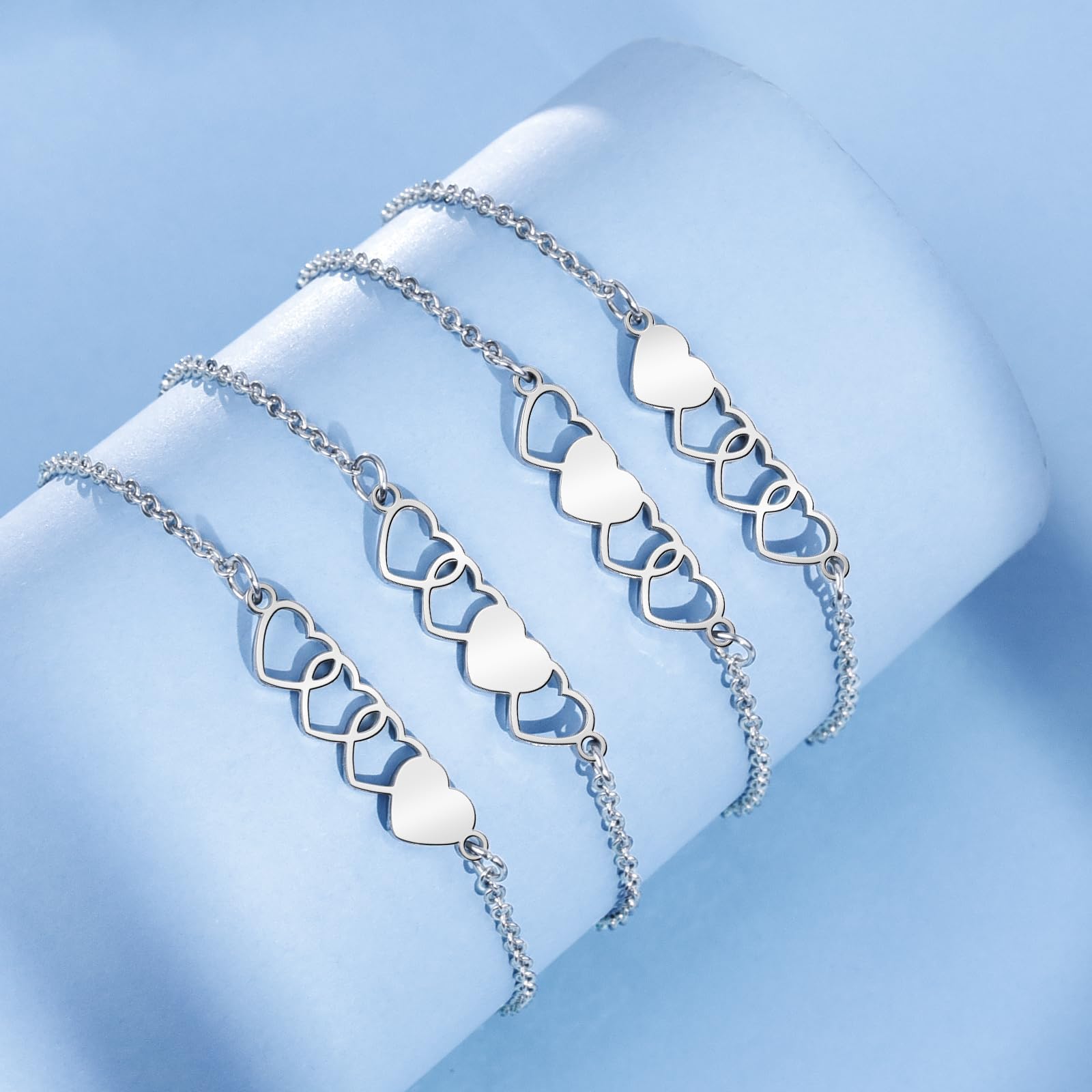 BOCHOI Bracciale sorella Bracciale abbinato al cuore Braccialetti dell'amicizia per la migliore amica Tees Girls Regalo per le relazioni familiari