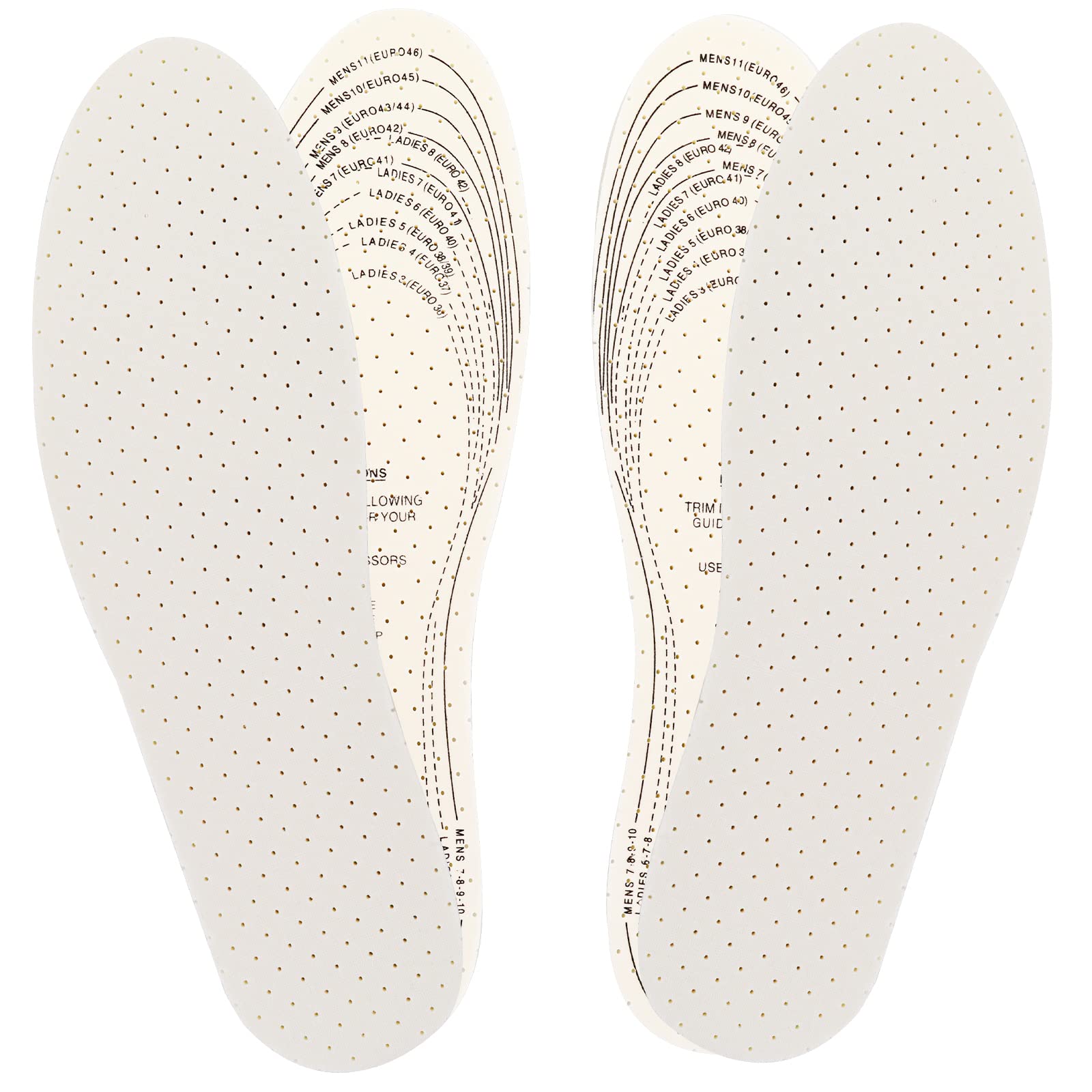 Sibba Foot Pads Shoe Inserts Insoles Sole Protector 2 Pairs Breathable Cuttable Memory Foam Sneakers Filler Cushions Bottom Liners Replacement Loose Too Big Heel Sandal Comfort For Women Men