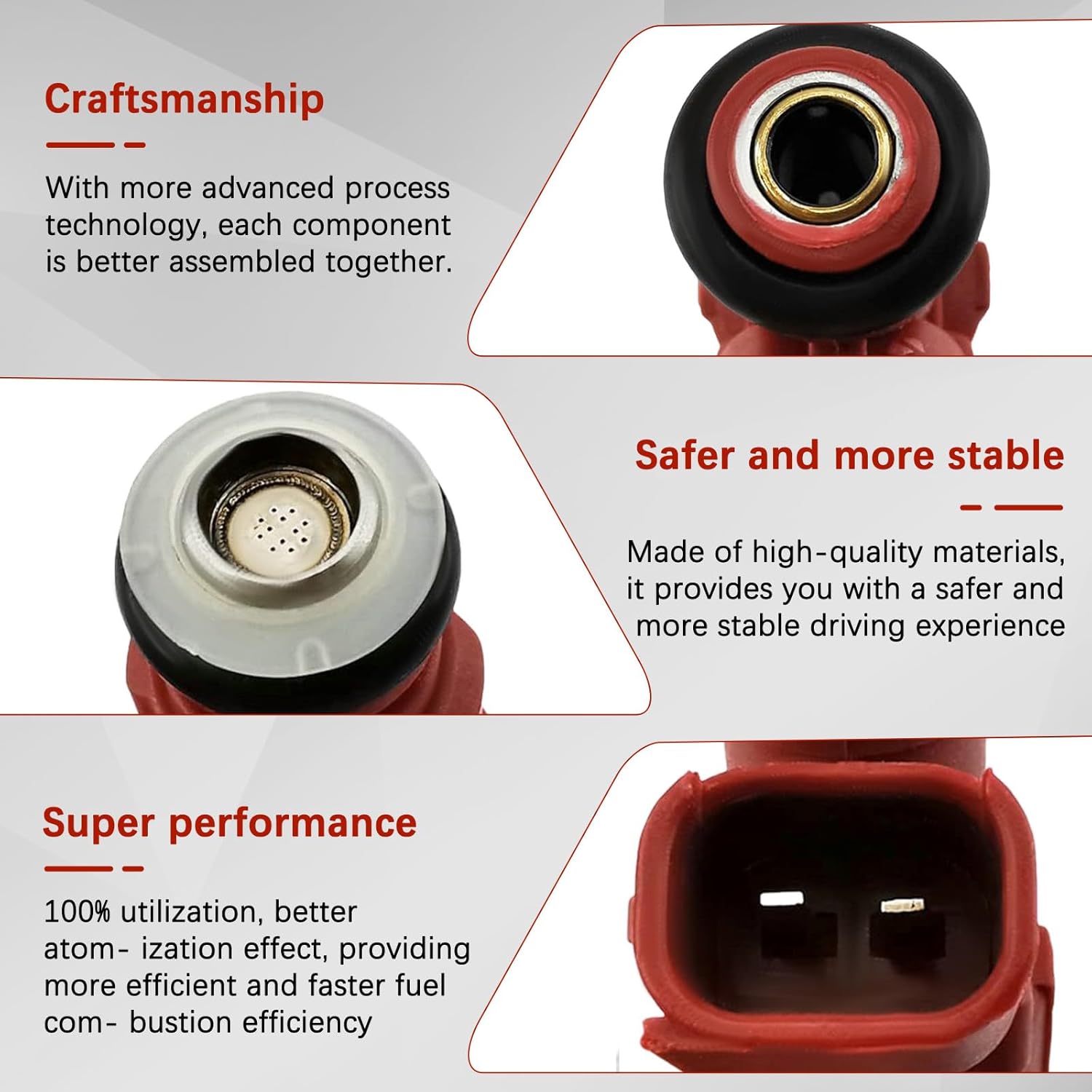 4Pcs Fuel Injectors fit for Elantra Limited 1.8L 2011-2020 for Kona SE SEL 2.0L 2018 2019 2020 for Veloster Base Premium 2.0L 2019 2020 Fit for Kia forte 2015 for Soul 2012 2013