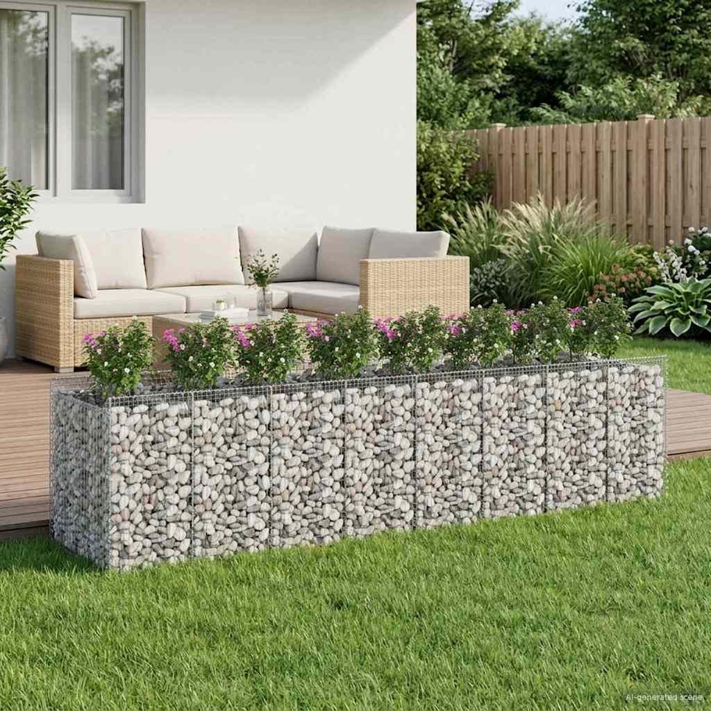 Gabionen Zaunpaneele 4 Stück Silber, strapazierfähige Sichtschutz Paneele für Garten und Hinterhof, einfache Montage mit Anleitung, flexibel einsetzbar für Privatsphäre