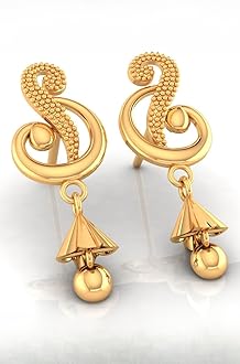 Womens 22KT (916) Yellow Gold Dangle Drop Earrings With Swirl Design And Cone-Shaped Drop - 0.95 Grams