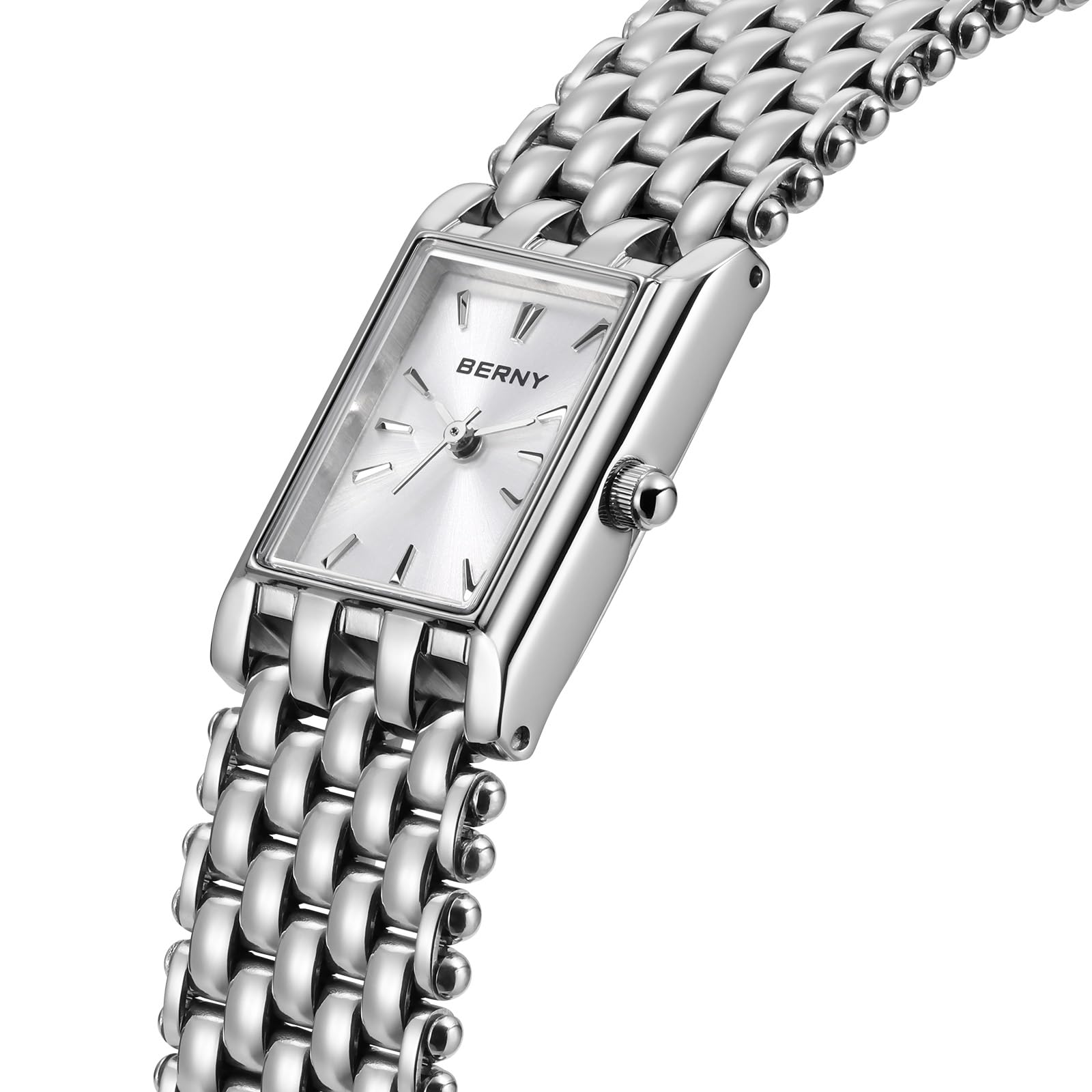 BERNY Orologi da donna Orologi al quarzo Acciaio inossidabile Banda Donna Piccolo Orologio Argento Casual Fashion Braccialetto Strumenti inclusi