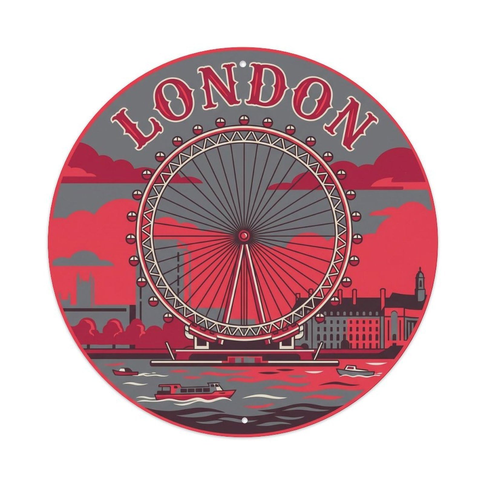 Vintage Travel London Eye Ferris 1 Metal Tin Sign Plaque