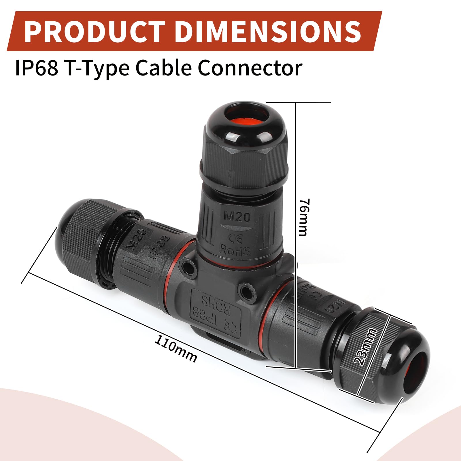SWAWIS Connettore per Cavi Impermeabile 3 Poli IP68 Connettori Elettrici Rapidi Scatola Derivazione Esterna Connettori Elettrici Impermeabili Per Diametro Cavo 3-12 mm (10 Pezzi)