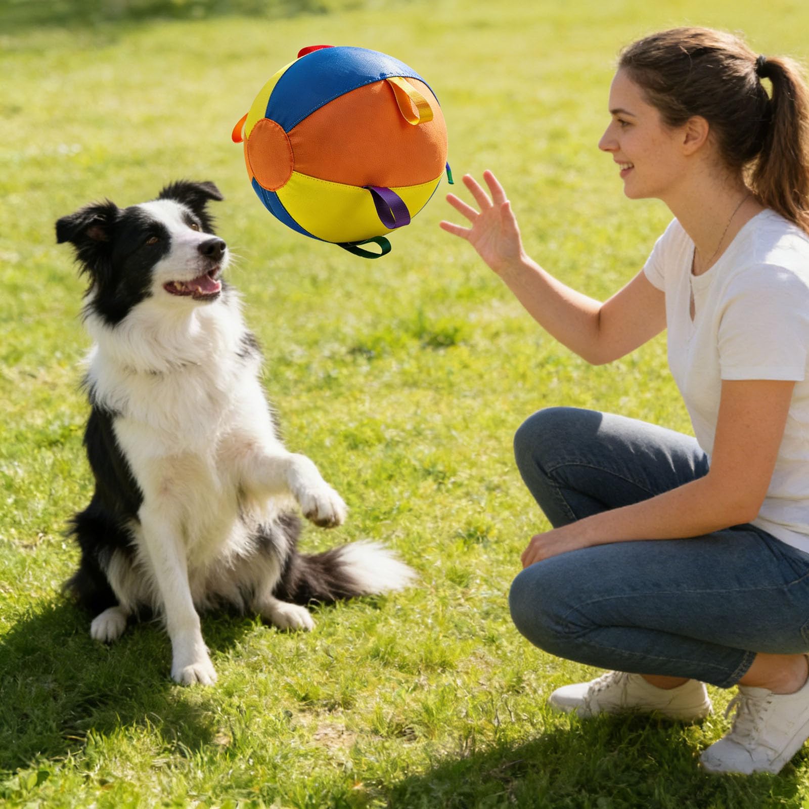 Juguete inflable para perros con asa, variante amarillo, C, juguete de entrenamiento para perros, para juegos de arrastre y trabajo conjunto, para uso diario en casa y de viaje