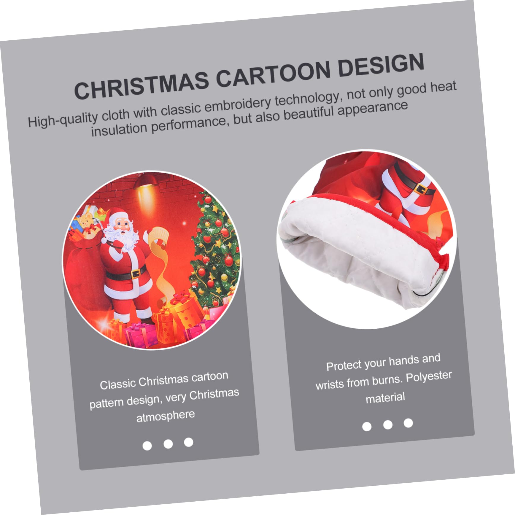 COLLBATH Guantes De Horno Resistentes Al Calor Navideños Rojos 4 Piezas De Algodón Aislamiento Térmico para Cocina y Horno, Set para Protección De Manos Hornear y Uso Microondas