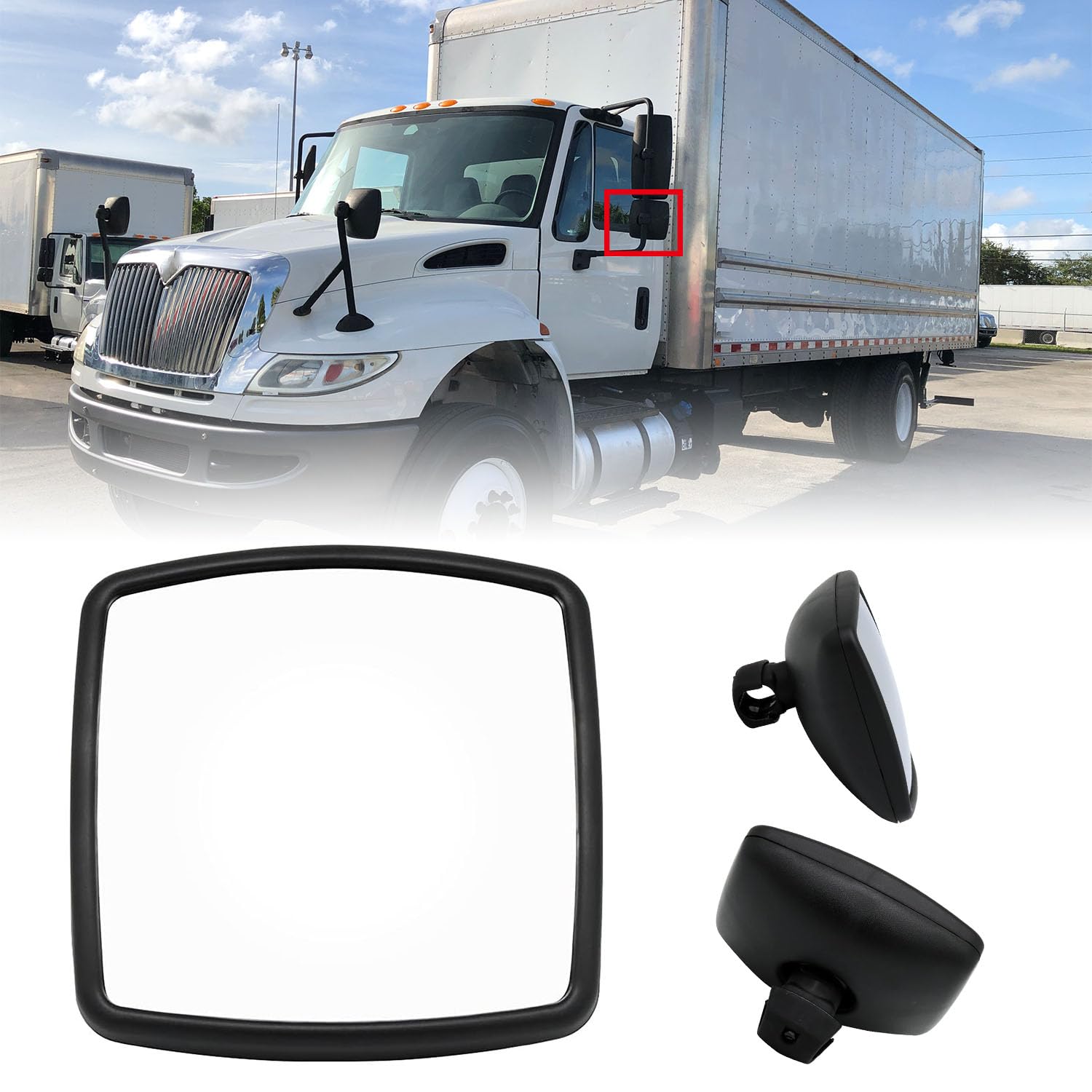 Rear View Mirror Fit for International 4300, Lower Side Door Mirror Wide Angle Mirror Fit for International Durastar 4300 4400 7400 7600 8500 8600 Workstar Transtar Prostar Lonestar 2002-2023
