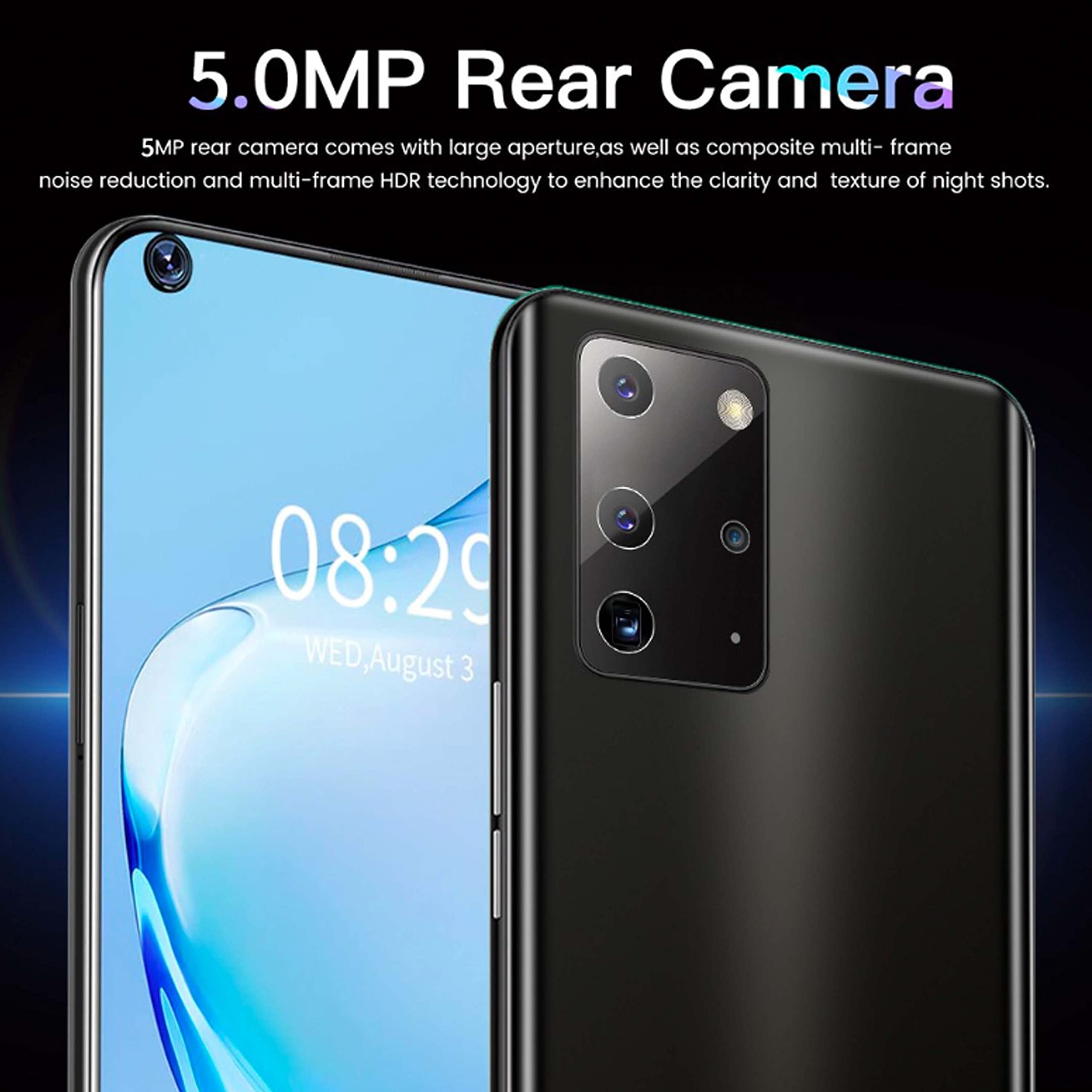 SIMPLETEK SMARTPHONE KOMÓRKOWE NIEBIESKI ANDROID NOTE 24 PRO+ QUADCORE DUALSIM DUAL SIM PODWÓJNE 8GB RAM 128GB ROM 6,72" TELEFON BIZNESOWY WYMIANA EKONOMICZNA + COVER SILILI KON DOMOWY