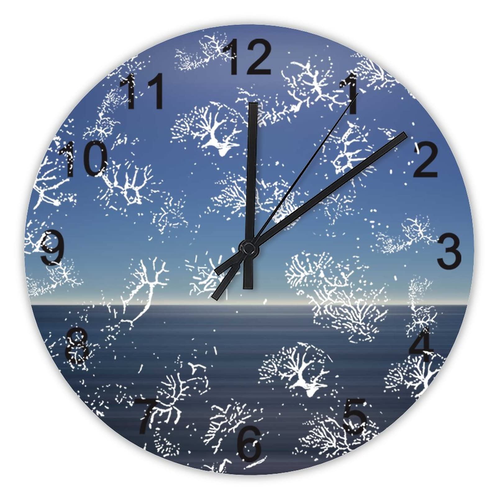 Horloge murale silencieuse sans tic-tac 40,6 cm bleu pour décoration d'intérieur à piles