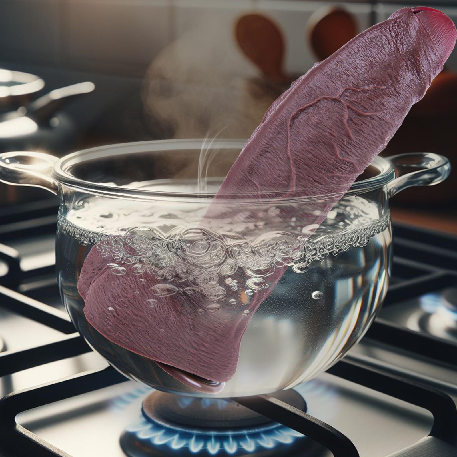 Consolador gigante realista sin prepucio de 32 cm, consolador negro con ventosa de 7 cm de ancho, pene anal extragrande con prepucio curvo XXXL para hombres y mujeres con experiencia