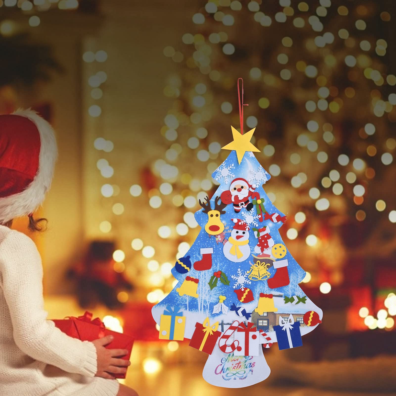 フェルトオーナメント付きクリスマスツリー Amazon.co.jp: フェルトクリスマスツリーオーナメントセット取り外し