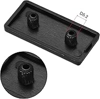 Vista 3 de uxcell Tapa de extrusión de aluminio rectangular de plástico estándar Negro 0.787x1.575 in 10pcs