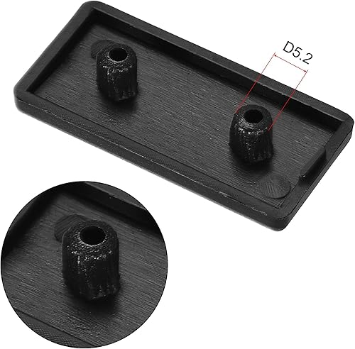 Miniatura 3 de uxcell Estándar Plástico Rectángulo Aluminio Extrusión Extremo Tapa Negro 0.787x1.575in 40pcs