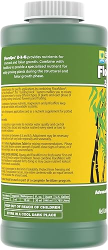 Miniatura 3 de General Hydroponics FloraGro 2-1-6 Alimento vegetal, sistema avanzado de nutrientes de la serie Flora, para aplicaciones hidropónicas y plantas en