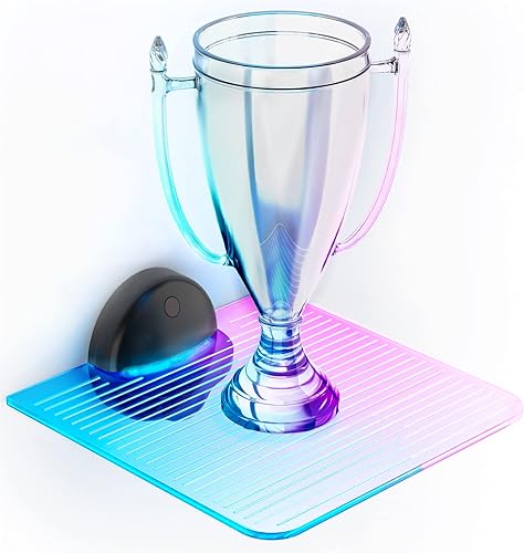 Miniatura 9 de GALVANOX Estante de pared flotante LED inalámbrico (recargable por USB), estantes de exhibición iluminados que cambian de color con luces y control