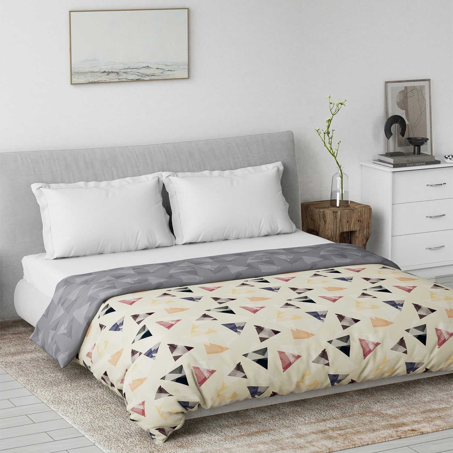 DDECOR Live beautiful Cotton Skin Friendly Geometric 80 GSM Summer Reversible Double Dohar | 2.28M X 2.54M - Purple-image-20