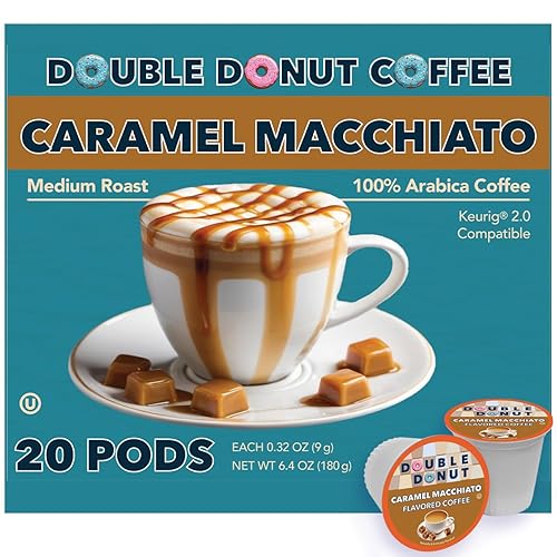 Miniatura 225 de Double Donut Coffee Paquete variado – Cápsulas de café reciclables con sabor a una sola porción, 24 unidades para cafeteras Keurig K-Cup