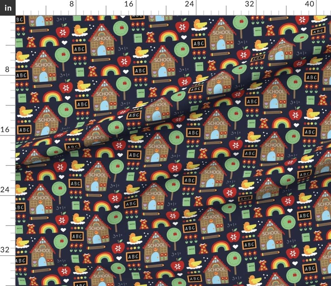 Spoonflower Fabric - Back School Classroom Teacher Kids Cute Printed on Petal Signature Cotton Fabric Fat Quarter - Sewing Quilting Apparel Crafts Decor