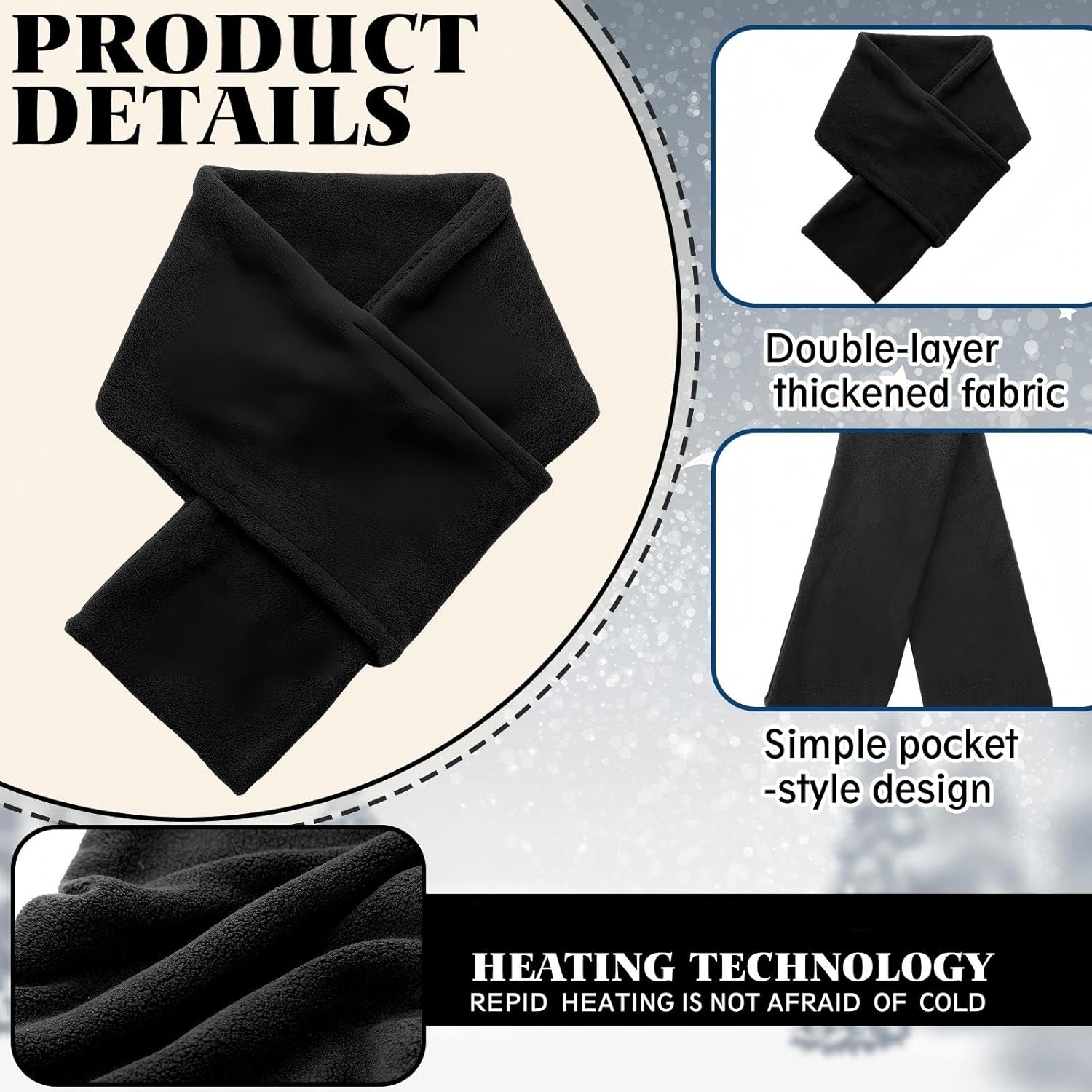 4 Pack Winter Scarf for Men Women Warm Fleece Short Scarves with Hole for Winter Cold Weather Christmas Gift - Image 5