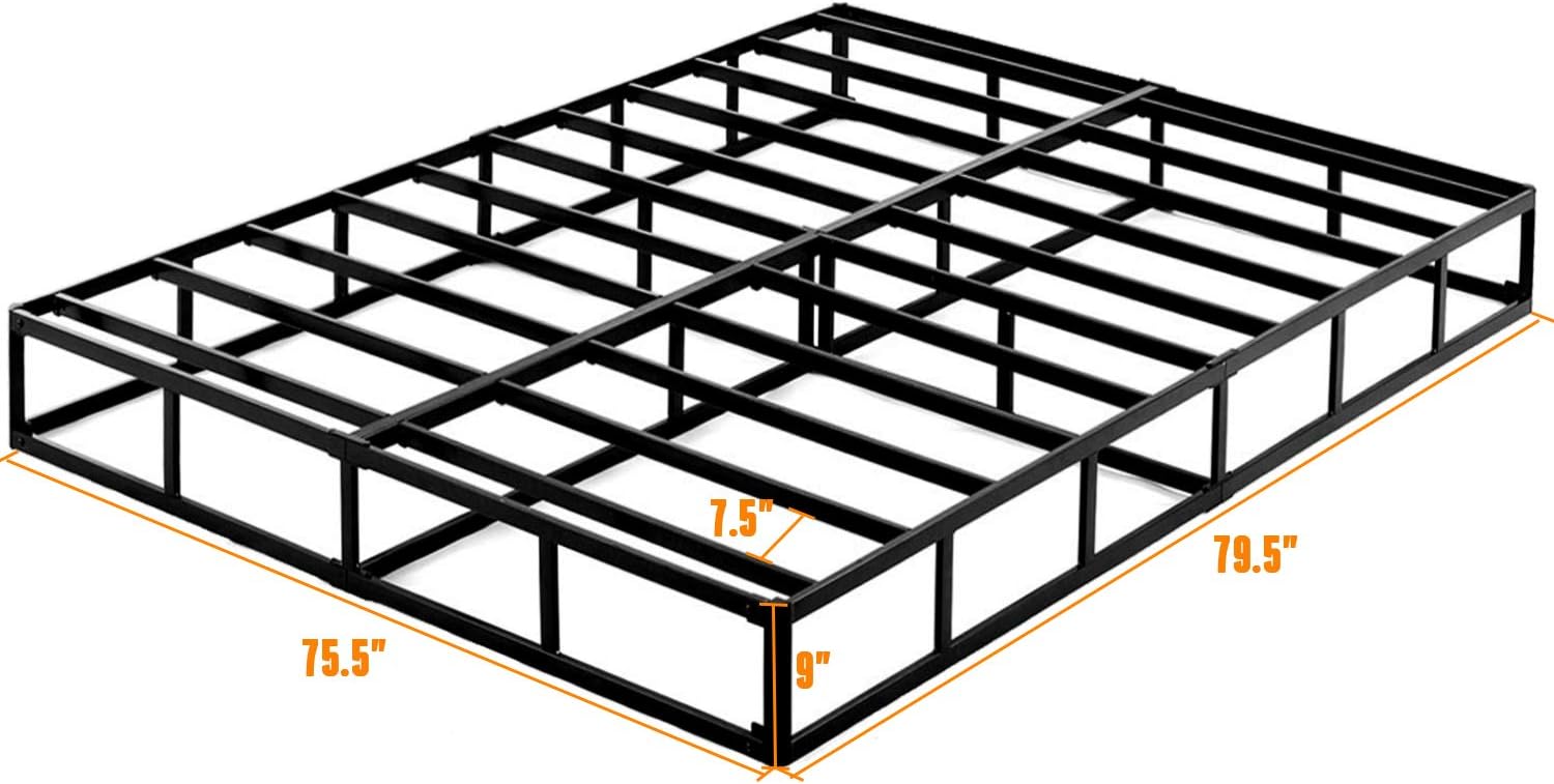 TATAGO 9 Inch Heavy Duty Box Spring Mattress Foundation 3000lbs Max Weight Capacity/No Noise/Easy Assembly, King : Everything Else