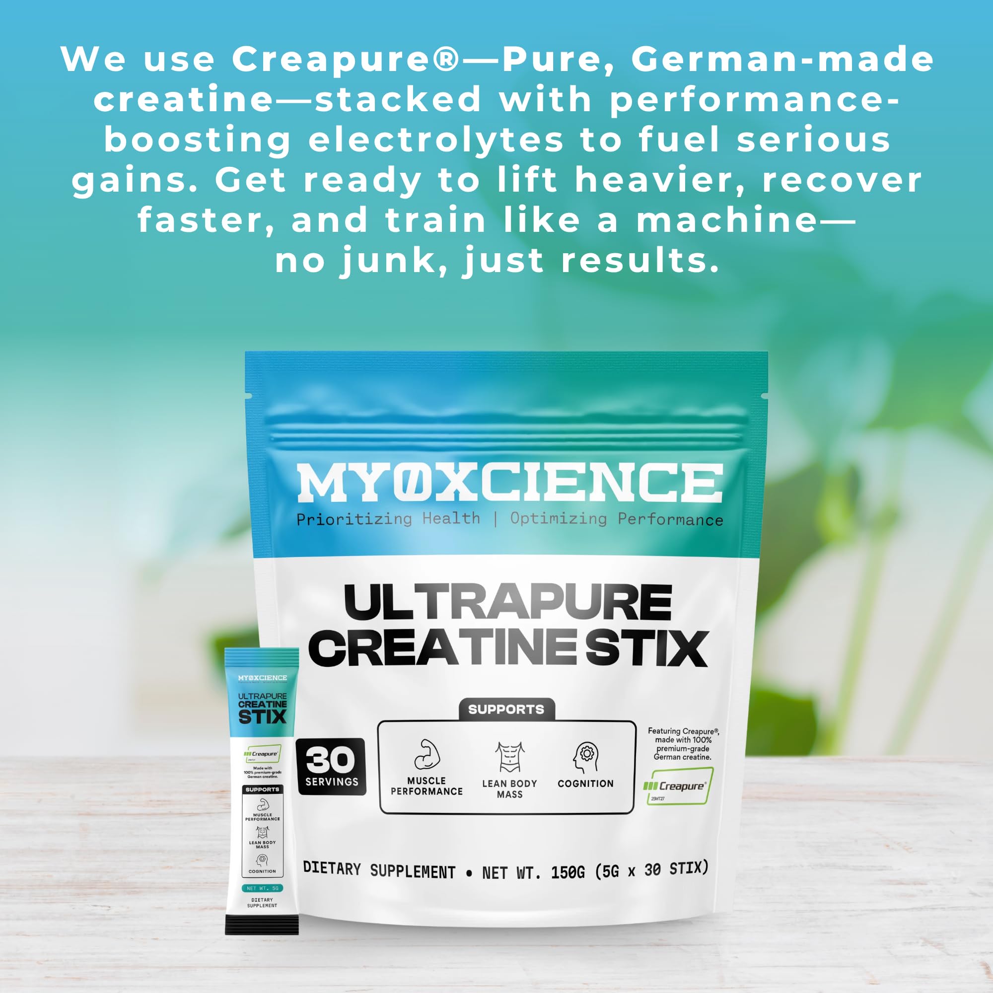 MYOXCIENCE Creapure® Creatine Stix | 5 Grams | Unflavored (30 Count Stix) — Amazon image 3