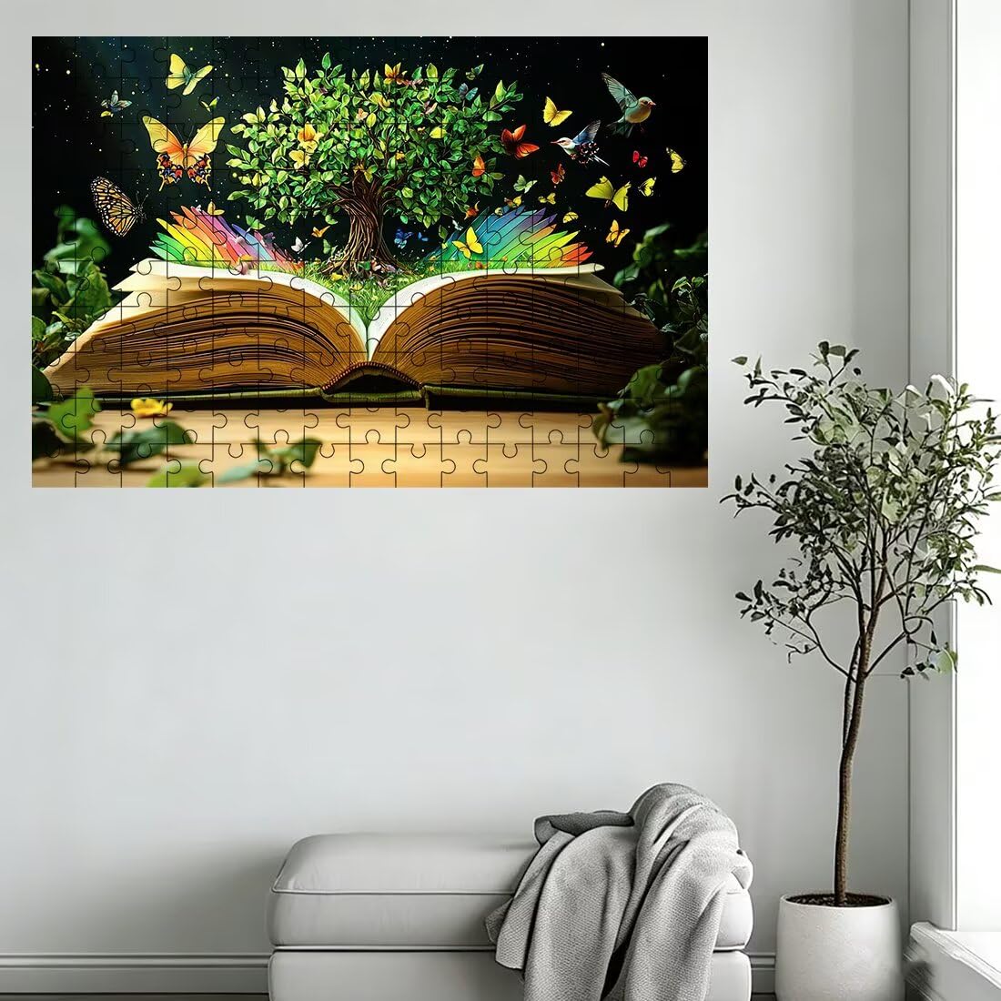 Puzzle 1500 elementów drzewa, puzzle motyl dla dorosłych, klasyczne puzzle gry edukacyjne do aktywności rodzinnej, najwyższej jakości drewniane puzzle z pudełkiem na prezent dla mężczyzny, prezent dla