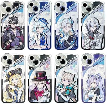 Fontaine Genshin Phone Case Neuvillette Furina Wriothesley Navia Lyney Lynette Arlecchino Hydro Archon Focalors Multicolor