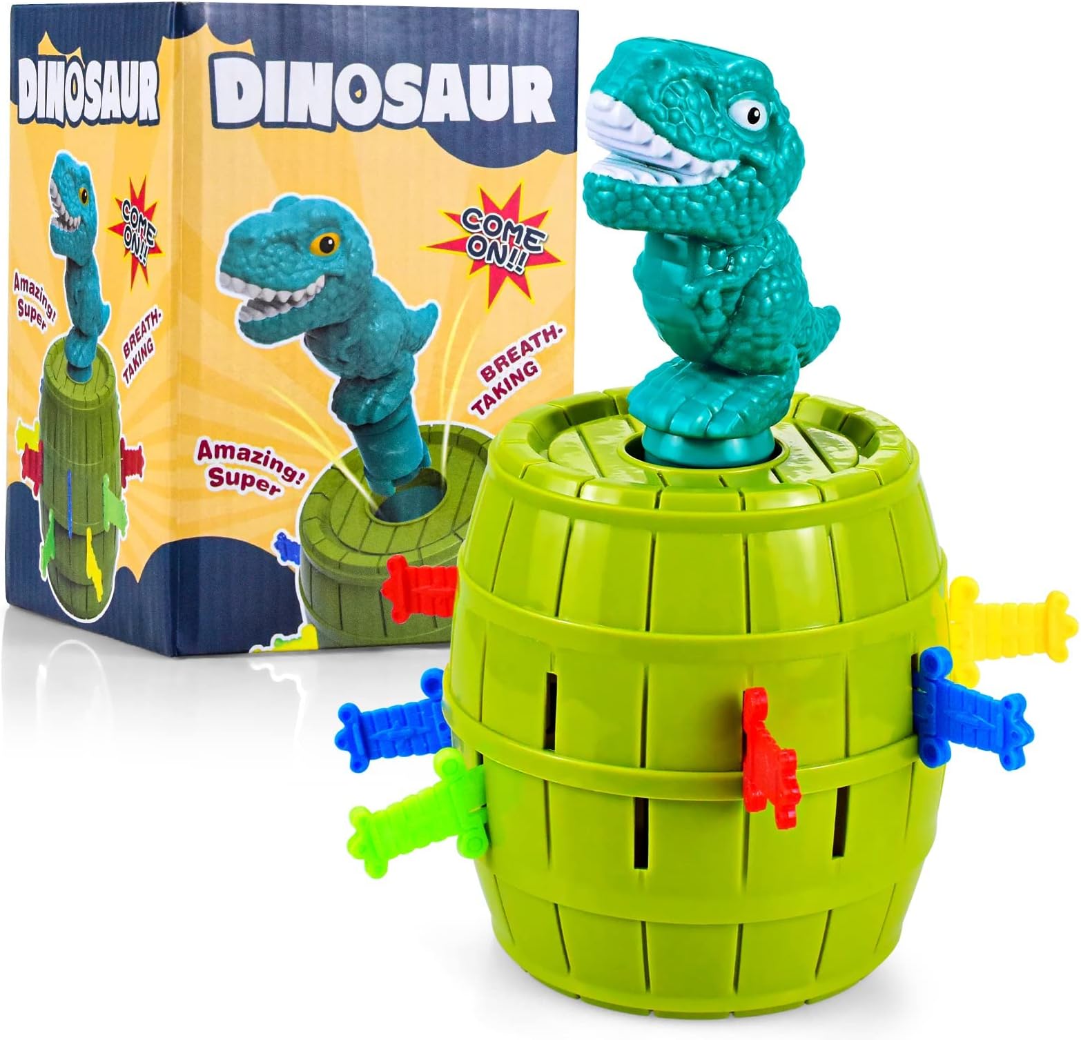 Pop Up Dinosaur Game for 3-8 Year Old Boys Girls, Classic Board Game Dinosaur Pop Up Toy Educational Pop Up Game Preschool Board Game Interactive Popup Game for Children Action, Kids Party Games