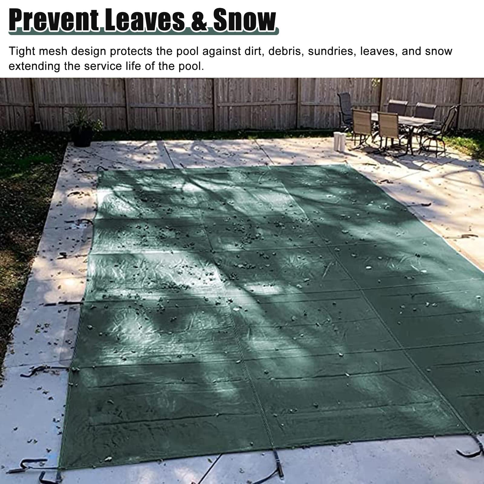 Cobertor Solar para Piscinas Juego de cubierta de red de hoja de piscina de invierno, tapete protector de piscina sobre el suelo, película de aislamiento térmico a prueba de lluvia extra gruesa, para