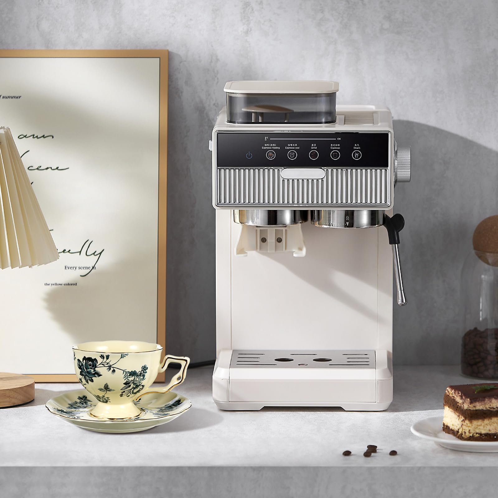 Tofficu 1 Set Tasse et Soucoupe en Céramique Ensemble Tasse et Soucoupe en Céramique à Café Vintage pour Thé de L'après-midi à Domicile