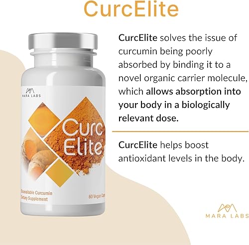 Miniatura 6 de Mara Labs CurcElite Curcumin  Extracto de cúrcuma 95% curcuminoides  Vegano, sin rellenos y sin OMG  60 cápsulas veganas