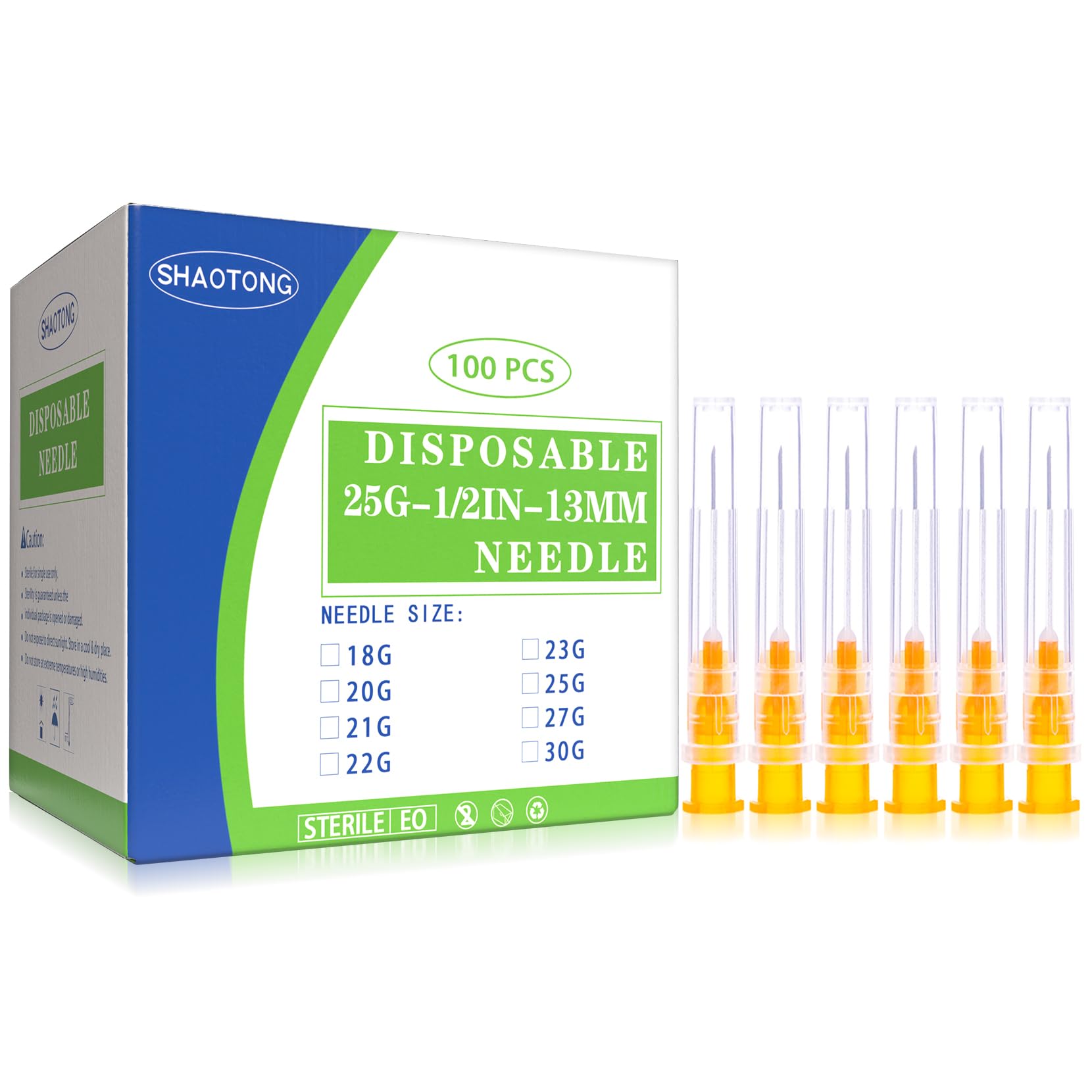 Photo 1 of ***BOX HAS WATER DAMAGE***SHAOTONG 25 Gauge 1/2 Inch Luer Lock Accessories Disposable Lab Supplies, Pack of 100***BOX HAS WATER DAMAGE***