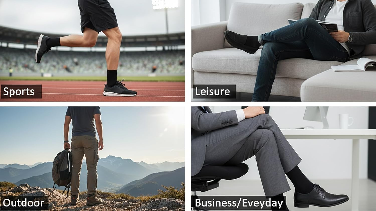 October Elf Men's Crew Ankle Thin Cotton Dress Socks - Short Athletic Socks