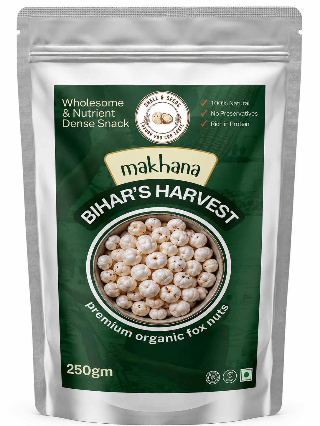 Shell & Seeds, Mithila Makhana 250g | Fit for Fasting, Dry Fruits in Fresh, Raw Foxnuts, Phool Makhana for Prasadam, Premium Lotus Puffs Seeds, Rich in Calcium, Natural & Crunchy, Direct from Farm-image-31