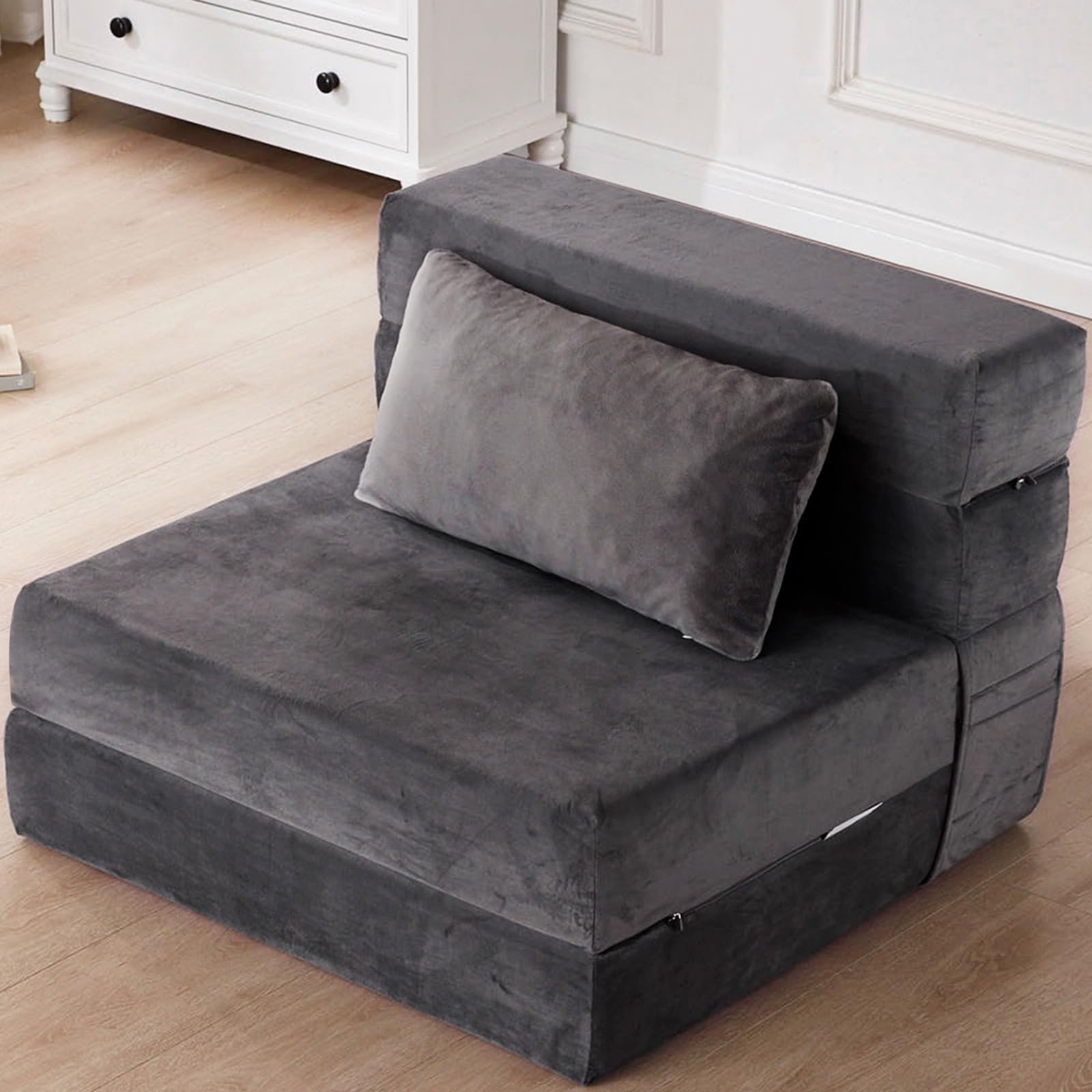 D&D Futon Furniture Sleeper Chair Folding Foam Bed