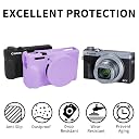 G7X Mark III Case, Soft Silicone Protective Case Cover for Canon Powershot G7X Mark III Digital Camera, Durable Camera Body Skin Protector with Removable Lens Cover - Purple gallery image