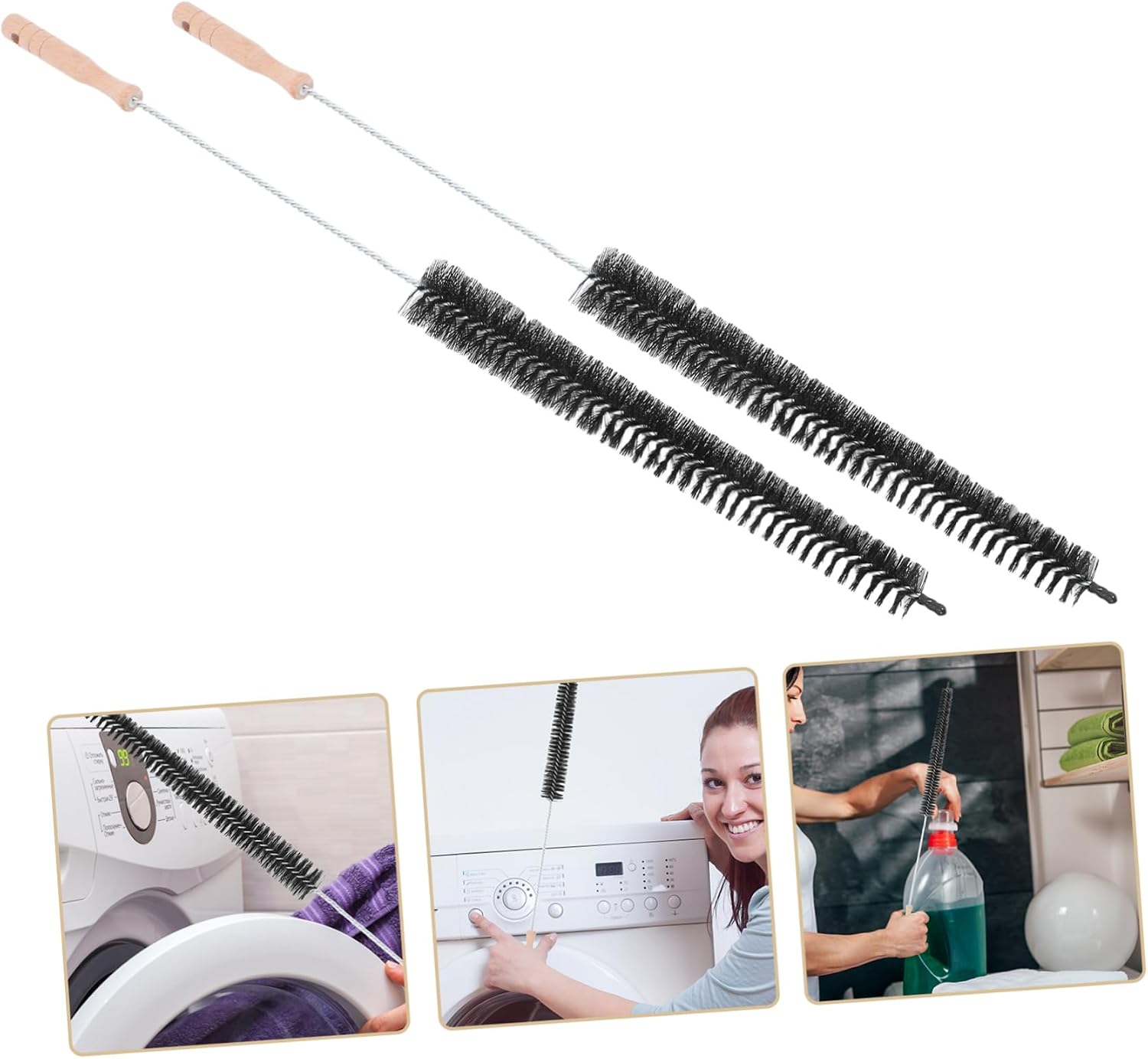 2pcs Dryer Cleaning Brush Handle Flexible Design for Deep Cleaning Washing Machine Dryer Multi-Purpose Tool for Efficient Dust Dirt Removal