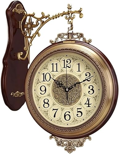 Miniatura 9 de Wall Clock Double Sided Clock Double Sided Quartz Wall Clock Simple Copper Art Wall Clock Creative Reloj Pared Decorativo Home Decoration-Style2-20