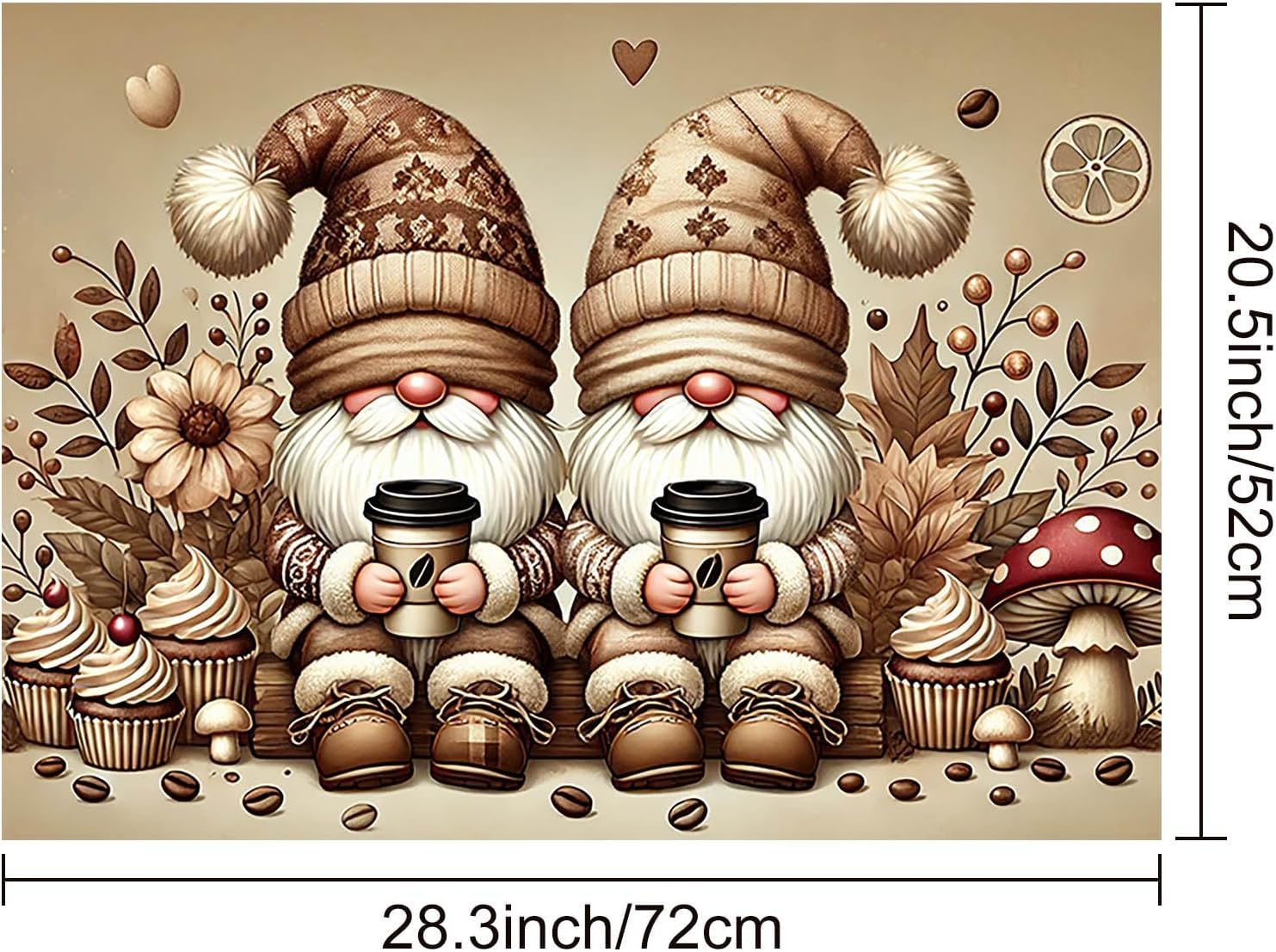 HOMETITUTE Gnomes Stove Top Cover 28x20 Inch Glass Stovetop Decorator Mat Kitchen Decor Electric Stove Glass Top Cover Heat Resistant Protector Kitchen Mat for Countertops and Sinks
