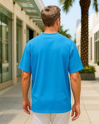 Akwa Mens Mock Turtleneck T-Shirt Lightweight Moisture Wicking Short Sleeve Golf Work Layering Shirt Breathable Made in USA