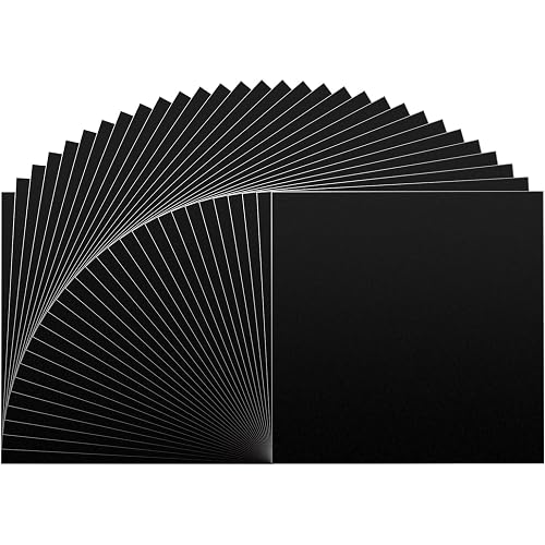 Matte Black Permanent Vinyl (30 Pack; 12” x 12”) Permanent Vinyl Bundle for Silhouette, Cameo Cutters, Signs, Scrapbooking, Craft Die Cutters
