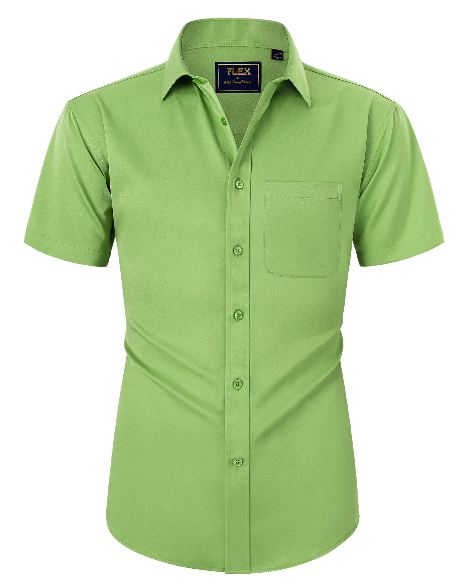 siliteelon Herren Kurzarm Hemden Casual Regular Fit Bügelfrei Business Hemd Faltenfrei Formales Hemd mit Tasche