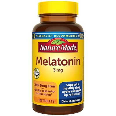 Nature Made Melatonin 3mg Sleep Aids for Adults, 120 Tablets