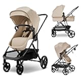 MAMA & BABY Rovee 2-in-1 Baby Stroller, Convertible Infant & Toddler Stroller with Reversible Seat, Large UPF 50+ Sun Canopy, Foldable Stroller with Shock-Absorbing Wheels & Storage Basket