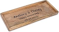 Personalized Wooden Serving Platter - Custom Engraved 12x5 Raised Edge Wood Tray for Charcuterie, Fruits, Snacks & Parties