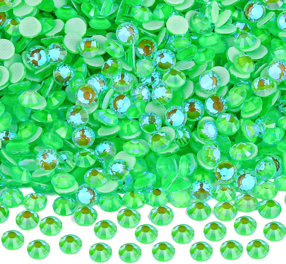 Hotfix Rhinestones for Bedazzling,Diamonds for Crafts Nails Clothes Face Makeup DIY Decoration 4mm 0.15inches 1440pieces SS16 Sparkle Lt.Peridot